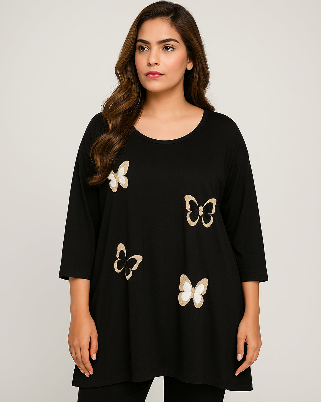 Butterfly Patch Oversized Tunic Top