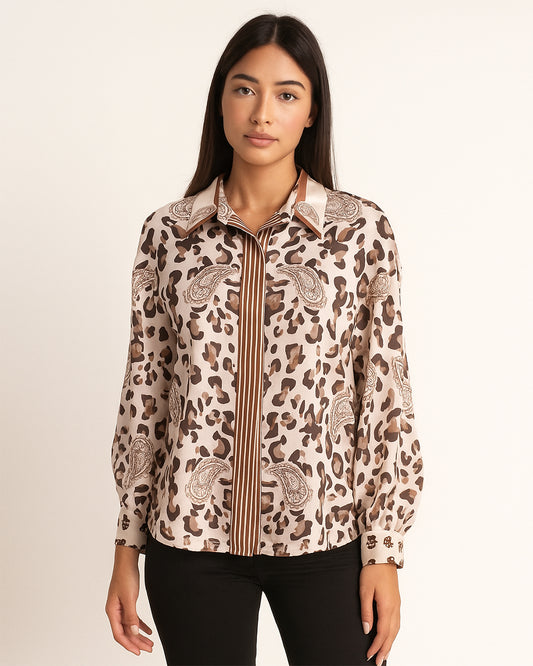 Animal & Paisley Print Long Sleeve Shirt
