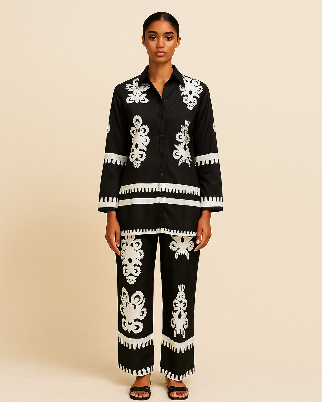 Black & White Printed Co-ord Set