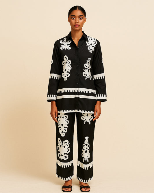 Black & White Printed Co-ord Set