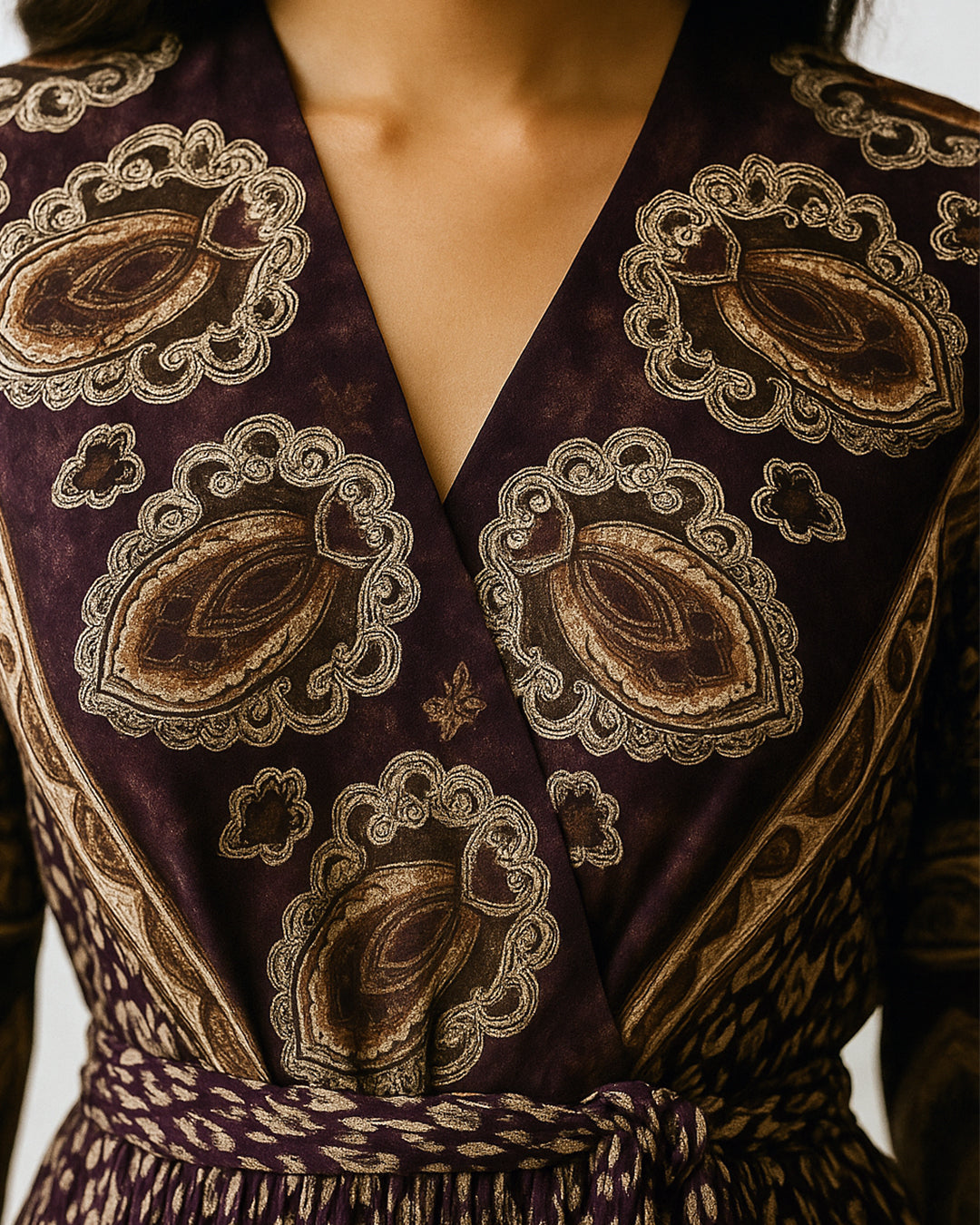 Deep Plum Printed Dress