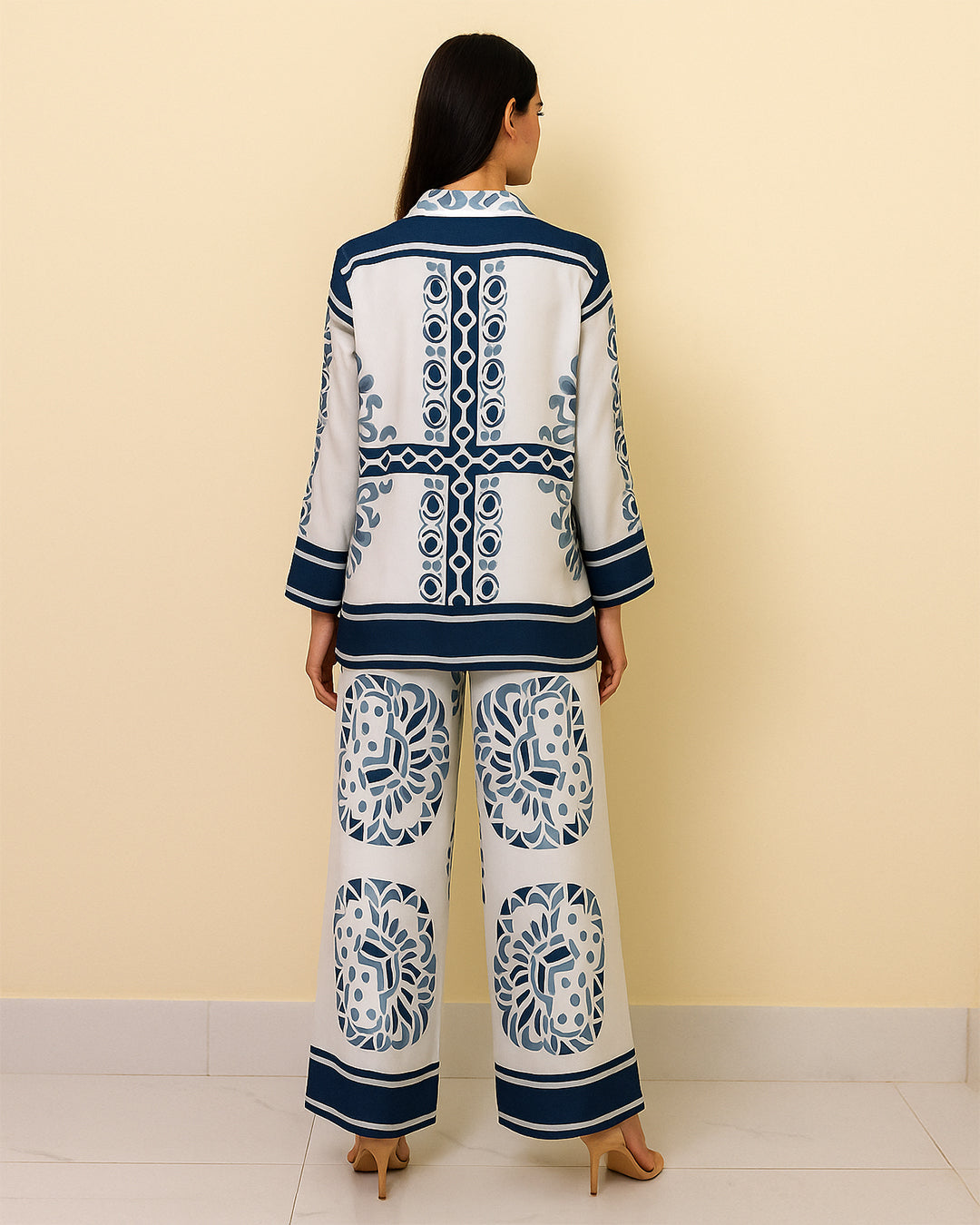 Blue & White Printed Co-ord Set