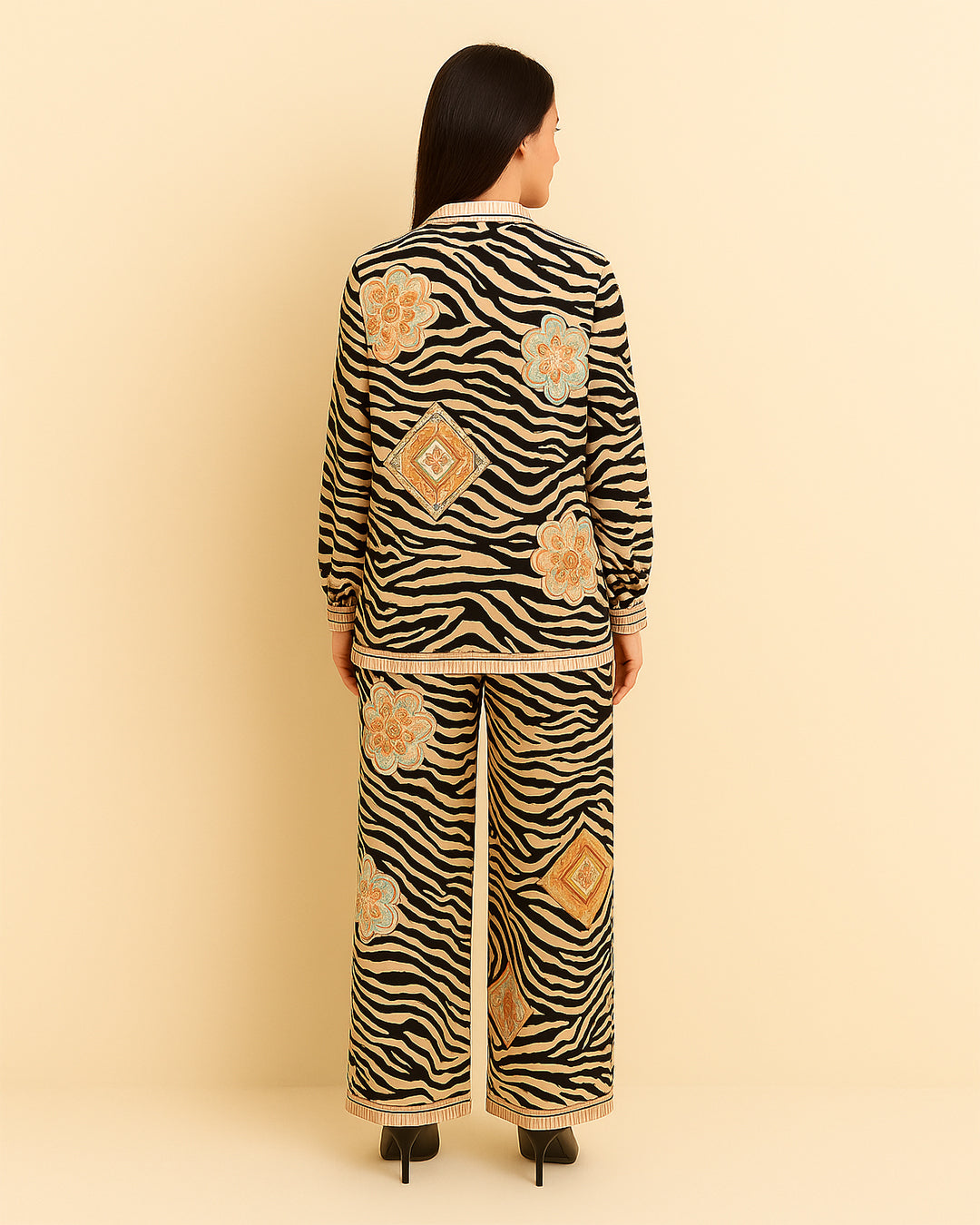 Zebra Print & Floral Pattern Co-ord Set
