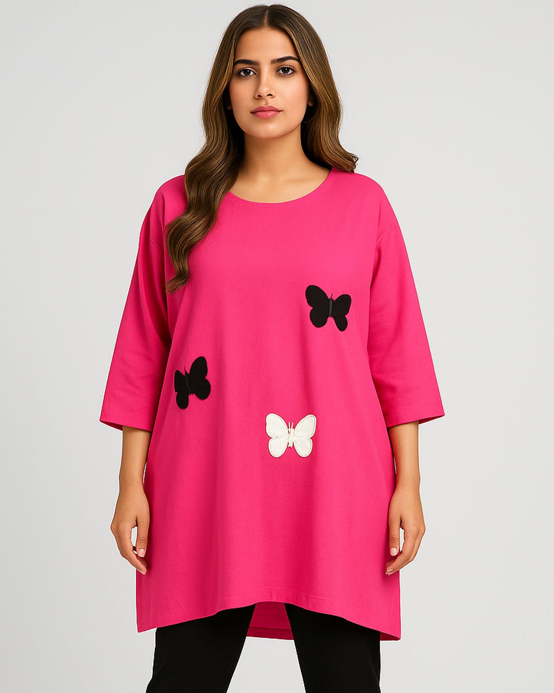 Butterfly Patch Oversized Tunic Top