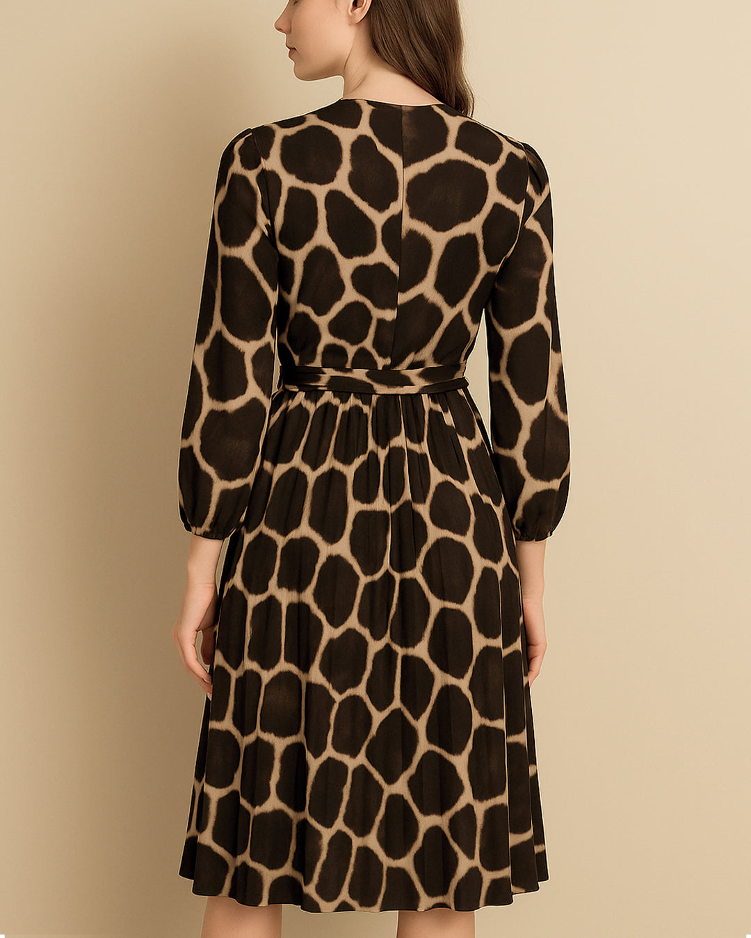 Animal Print Fit &amp; Flare Wrap Dress