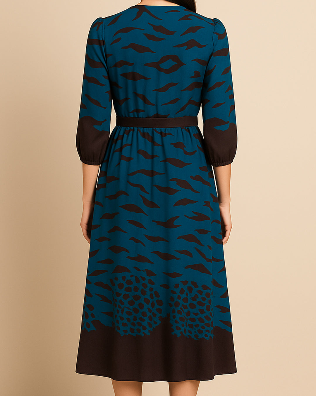 Leopard Print Long Sleeve Maxi Dress
