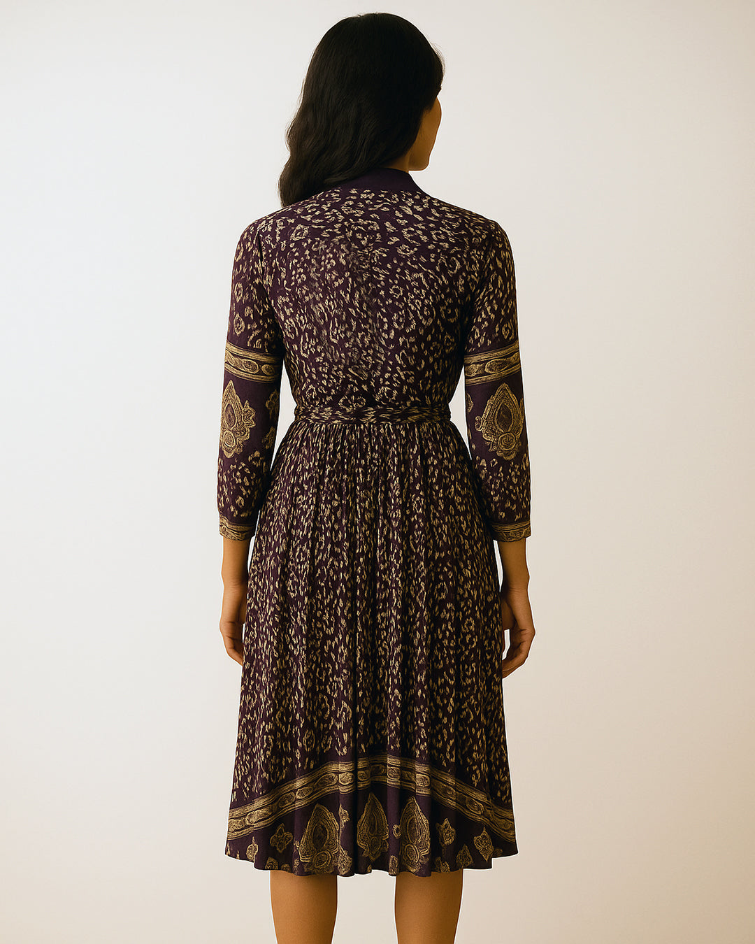 Deep Plum Printed Dress