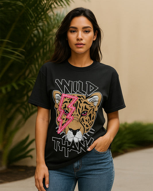 Black “Wild Thing” Graphic T-Shirt